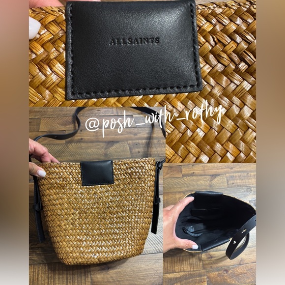 All Saints Ebro Straw Crossbody Bag - Picture 6 of 12
